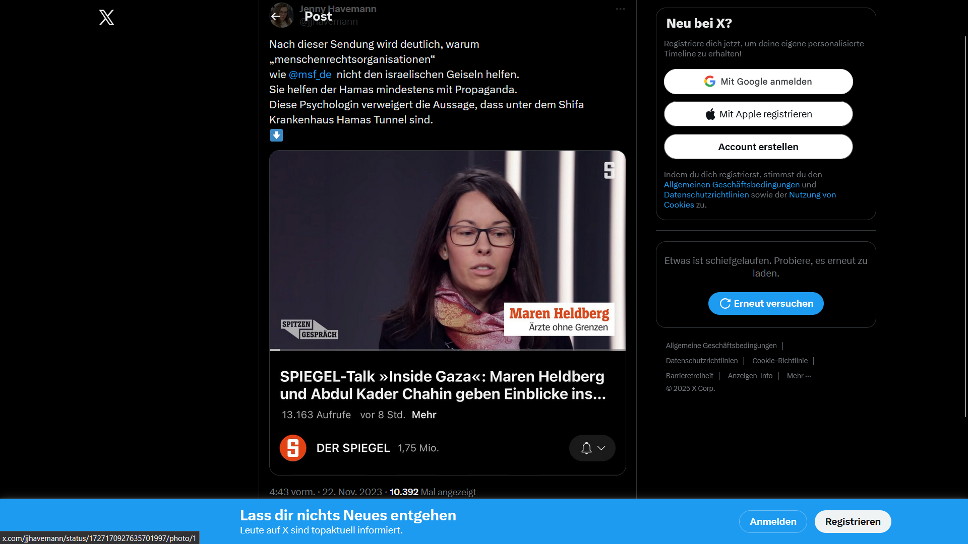 Defamation of human rights organizations